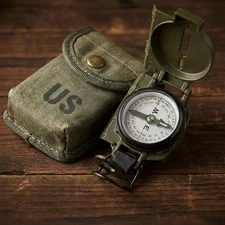 Cammenga Model 3h Tritium Lensatic Compass Olive Drab US Military Issue Pouch