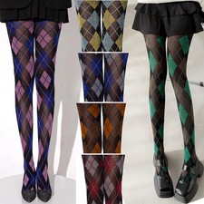 NEW WOMEN'S ARGYLE CHECK TARTAN RHOMBUS PLAID KNIT TIGHTS PANTYHOSE STOCKINGS