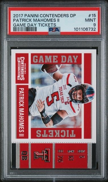 2017 CONTENDERS DRAFT PICKS GAME DAY TICKETS #15 PATRICK MAHOMES ROOKIE RC PSA 9