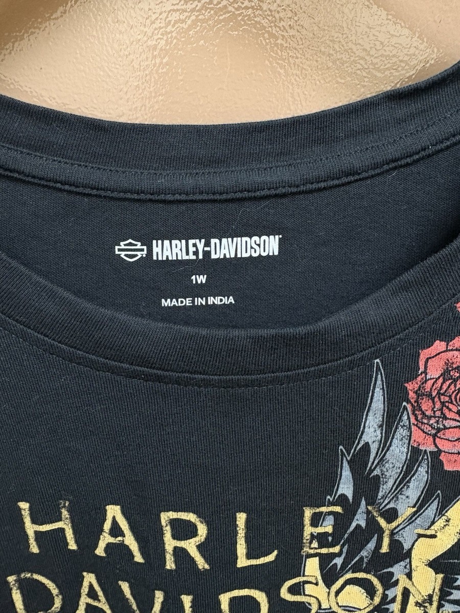 Womans Harley Davidson Custom Cut And Tied Shirt Size 1W View 3