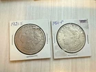 1921 Morgan Silver Dollar 2-Coin Lot (P + S Mint) 90% Silver VF+ Circulated