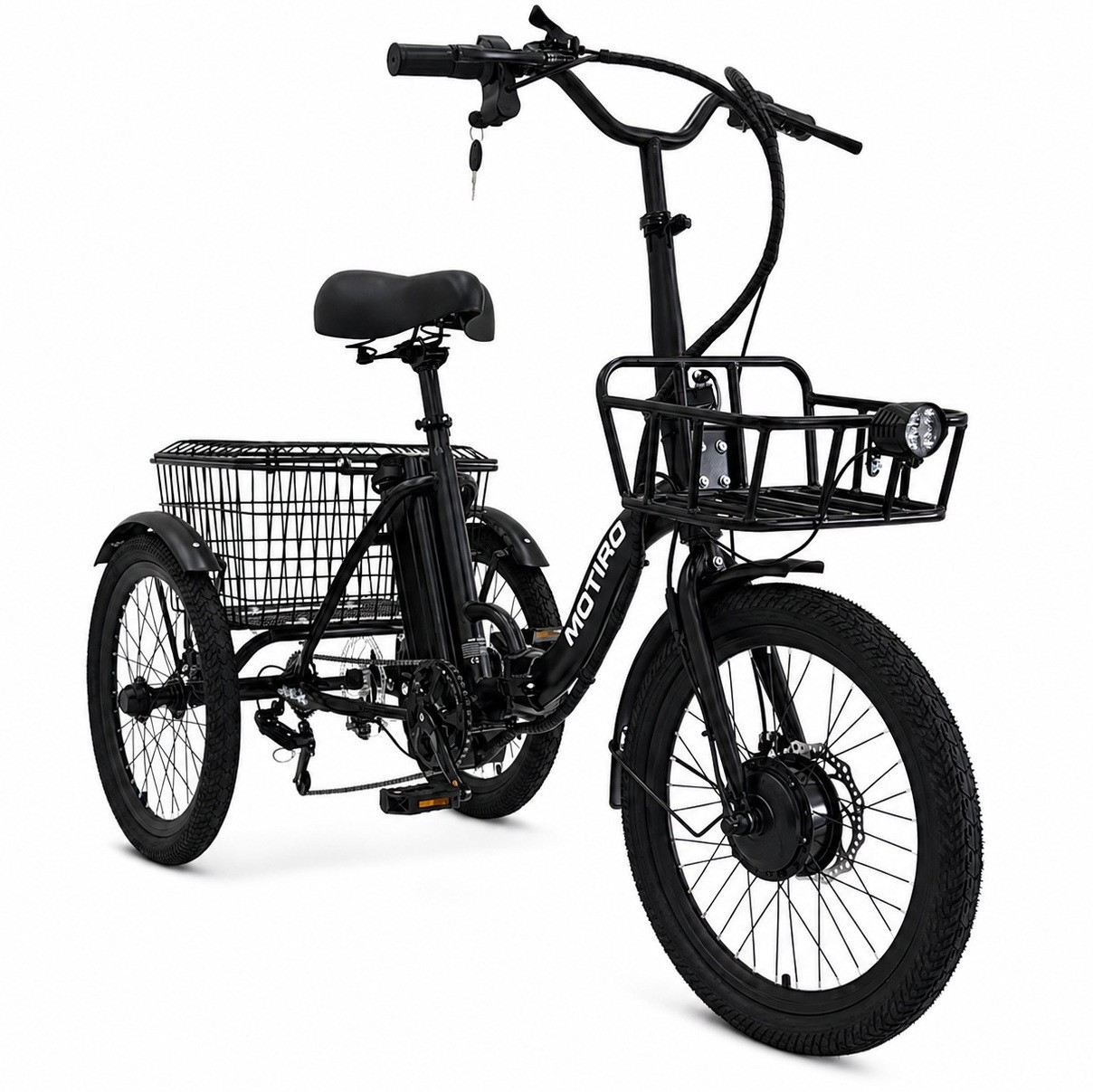 Triciclo Elettrico Adulti 20 Pollici Pieghevole 36V Bici Cargo 6 Velocità foto 4