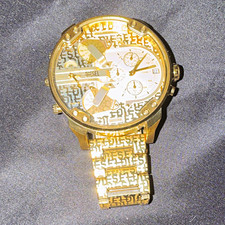 Diesel Mens Gold Tone Chronograph Quartz Watc...