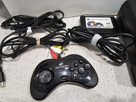 Sega Saturn Model 2 MK-8000A W/ 13 Games, Backup Cart, Controller And Cables