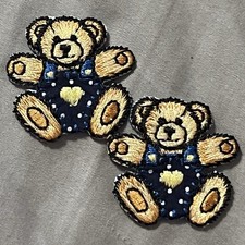 Teddy Bear Patch Set- 1.25 x 1.2 inches each - iron-on