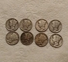 Lot of 8 MERCURY SILVER DIMES
