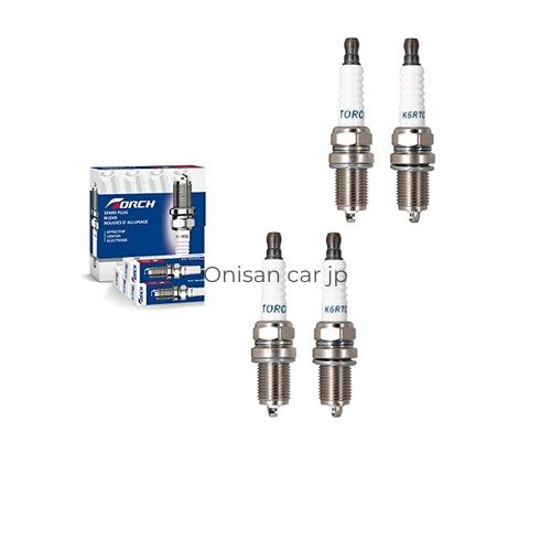 4-Piece TORCH K6RTC Integrated Spark Plug Replacement for NGK BKR5E-11 V-Line 33
