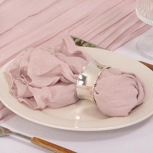 Cheese Cloth Napkins Set of 10 Dusty Pink Cloth Napkins Gauze Cheesecloth - Bild 4 von 6