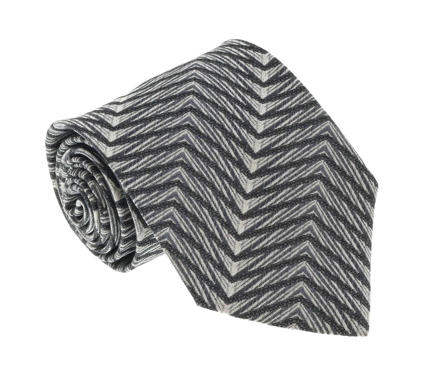 Галстук Missoni I0822 Черныйкремовый в елочку из 100 шелка 7590₽