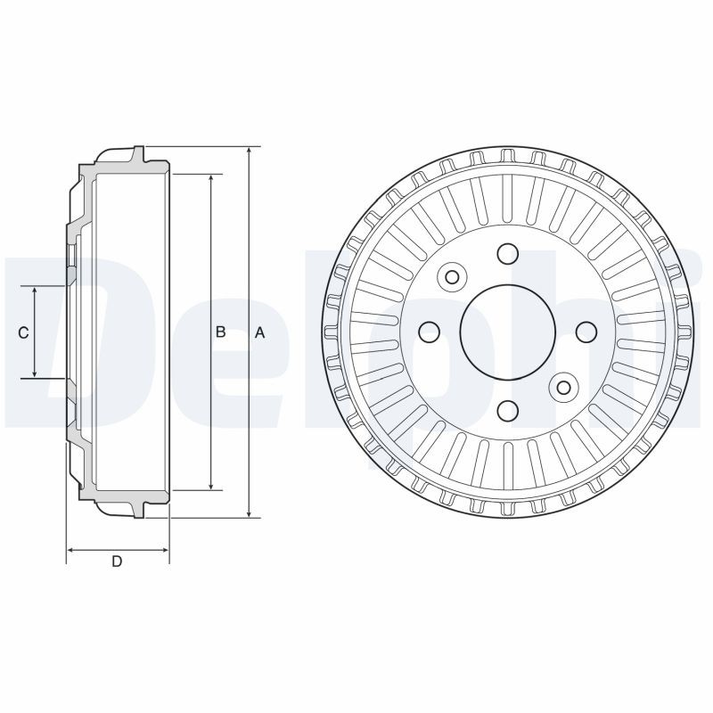 Tambour de frein arrière DELPHI BF594 compatible CLIO V et TWINGO 3