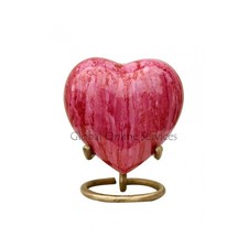 Brass Made Heart Urn for Keepsake Cremation Ashes Pink 