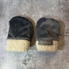 JJ Cole Baby Mittens Gray Sherpa Fleece Winter Gloves Infant Warm EUC