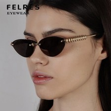 Metal Cat Eye Rimless Fashion Sunglasses Women Leisure Driving Party Glasses Hot