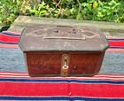 Antique Norwegian Trunk Kiste Painted Carved Circa 1800 Norway Octagonal Rare — photo 10