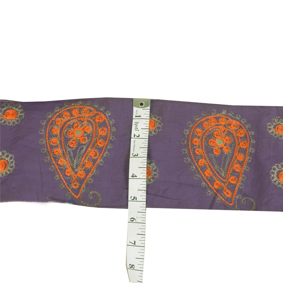 Sanskriti Vintage Sari Borde Cuentas Artesanal 1Yd Borde Encaje 5W Azul Cachemira Foto 2 de 4