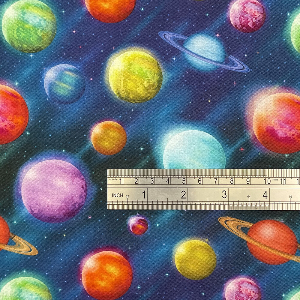 Cozy Cotton Flannel Over The Moon, Tessuto Di Flanella Di Cotone Bianco Robert Kaufman - Foto 8