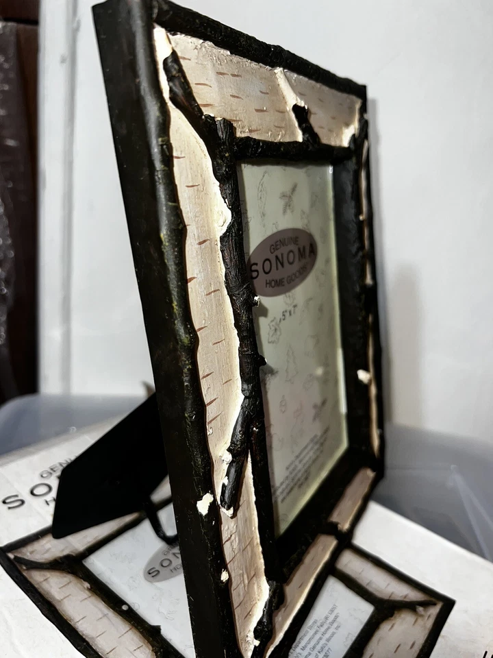 Foto rústica cabaña de troncos Sonoma de 5”x7” casa de campo marco de fotos leñoso mesa nueva en caja Foto 3 de 4