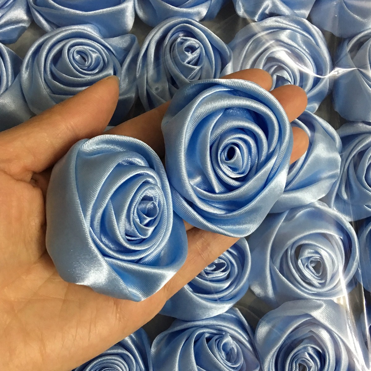 ライトブルー＊M80＊ribbon flower＊マタニティフォト用シール