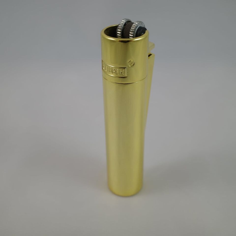 NEW CLIPPER Metal Lighter Shiny Gold finish - Gift Box