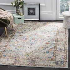 Safavieh Power Loomed Aria Collection Beige / Blue Area Rugs - ARA183E