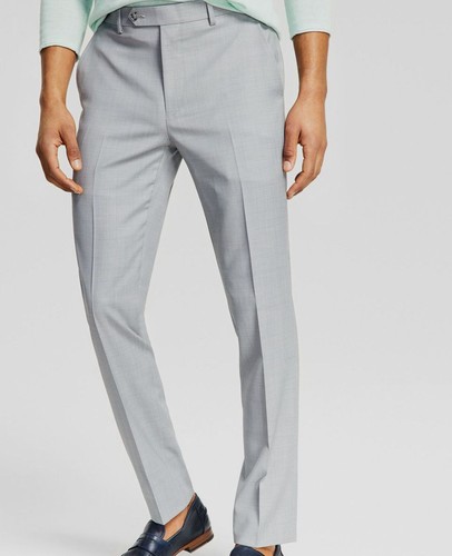 $600 Bar III Men's Gray Sharkskin Skinny-Fit Wool 2-Piece Suit Jacket Pants 42L - Picture 2 of 3