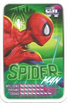 MARVEL SUPER HEROS LECLERC KARTE 2021 ENTHÜLLT DEINE MACHT SPIDER MAN NR. 54 #CKDB