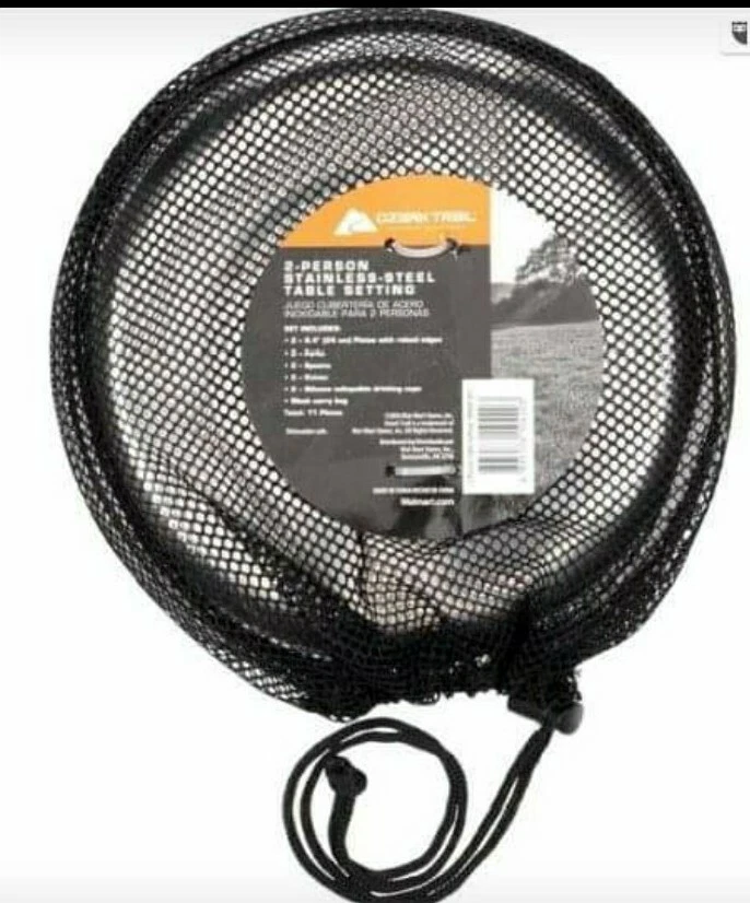 Metal Table Set 2 Person Camp Table Setting Collapsible Cup Ozark Trail Camping - Image 4 of 4