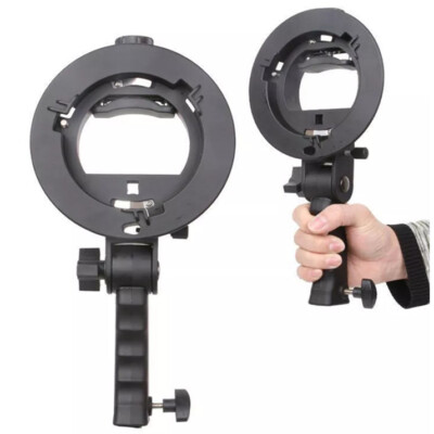 Handheld Grip S-Type Bracket Bowens S Holder for Speedlite Flash Snoot Softbox