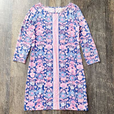 LILLY PULITZER purple and pink floral Werk It Marlowe t-shirt dress XS