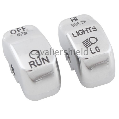 Chrome Hand Control Switch Housing Button Covers Caps For Harley Softail FLHRC - Picture 8 of 11