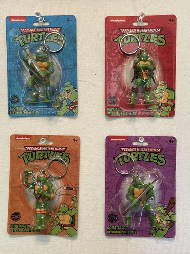 Lot Of 4 Teenage Mutant Ninja Turtles TMNT Keychains Nickelodeon 2018 sealed!!!