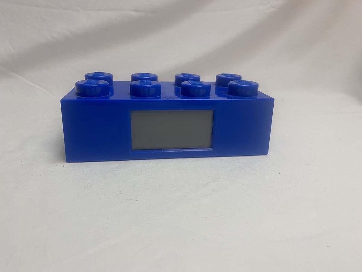 Lego Digital Alarm Clock Blue Brick Style Tested Works