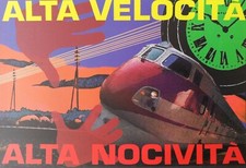 Cartolina Treno Pendolino ETR 450 Alta Velocità Alta Nocività Trasporti Ambiente