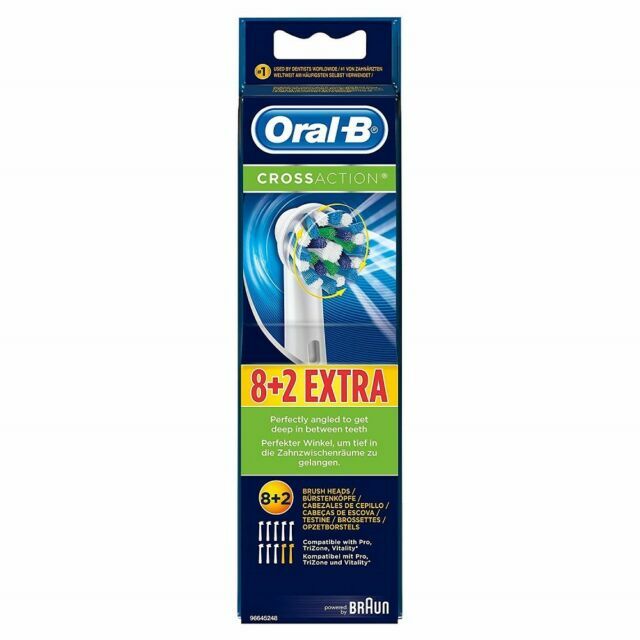 Lot De 8 Brossettes Oral-B Pro Cross Action - Têtes De Rechange Pour Brosse à Dents