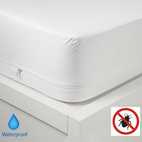 Waterproof Zippered Mattress Encasement Queen Bed Bug Proof Mattress Protector