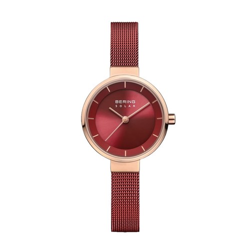 Bering Time - Solar - Womens Polished/Brushed Rose Gold-tone Watch