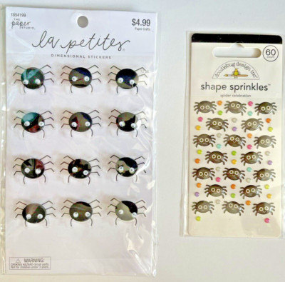 Doodlebug Sprinkles Puffy Stickers Spooky Spiders Dots Paper Studio Halloween