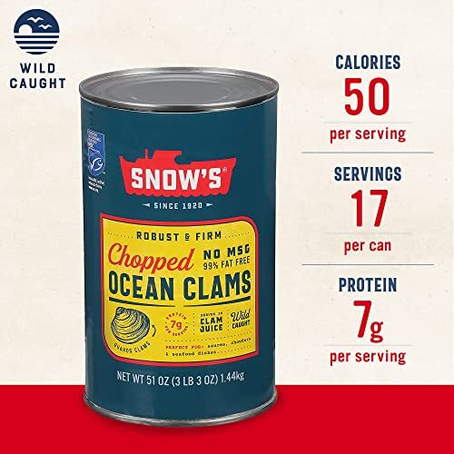 Snow's Ocean Chopped Clams Canned, 51 oz Can 7g 51 Ounce (Pack of 1