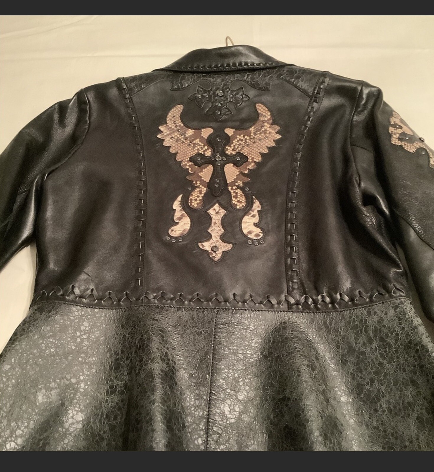 Lamb Skin Jacket with Real Python  Skin Inlays Si… - image 3