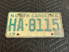 1969 North Carolina License Plate Original Vintage Tag Antique License Plate