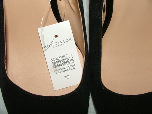 NEW WOB ANN TAYLOR HEELS SIZE 10 M BLACK SUEDE LEATHER #475 - Picture 4 of 7