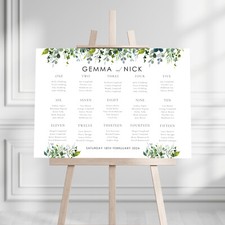 Eucalyptus Wedding Seating Chart,  Wedding Table Plan, Foliage green