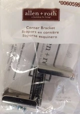 2 Allen + Roth Corner Shelf Brackets w/Mounting Hardware Nickel Finish - 0060596