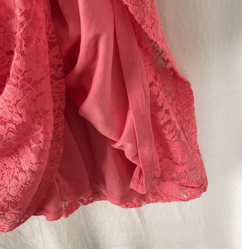 PS From Aeropostale Lace Dress Girls 14 Hot Pink Sleeveless Fit & Flare Lined - Picture 4 of 8