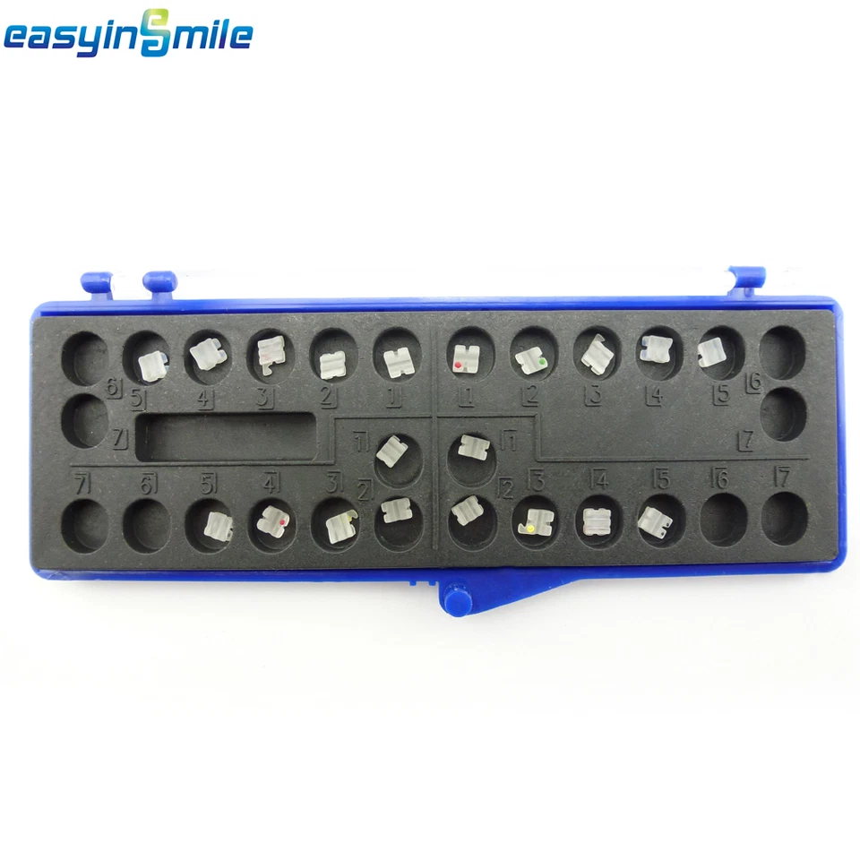 Paquete de 20 soportes dentales MINI ortho cerámica base de malla de gancho 3/345 ROJO/MBT 022 Foto 2 de 4