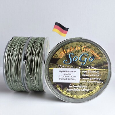 Angelschnur/geflochten/sinkend/Dyneema/PE Fden 8fach/Kaktusgrn/TK 32,7kg  | eBay.de