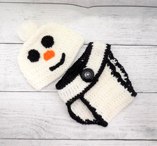Snowmen Hat and Diaper Cover Set