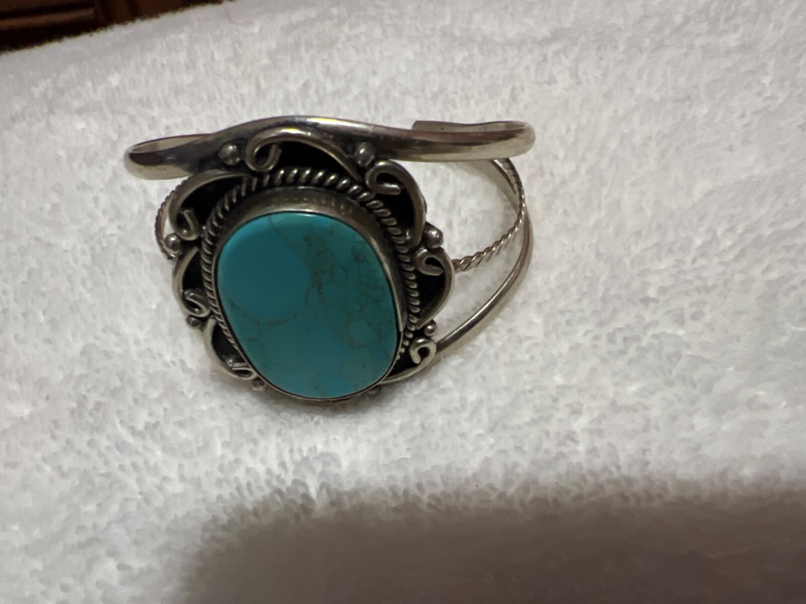 native turquoise stone bangle - image 1