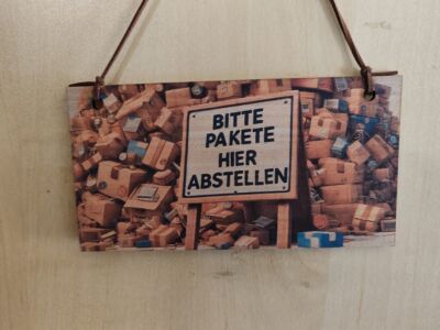 Pakete hier ablegen Paket Schild für Paketdienst Post Hermes DPD etc.