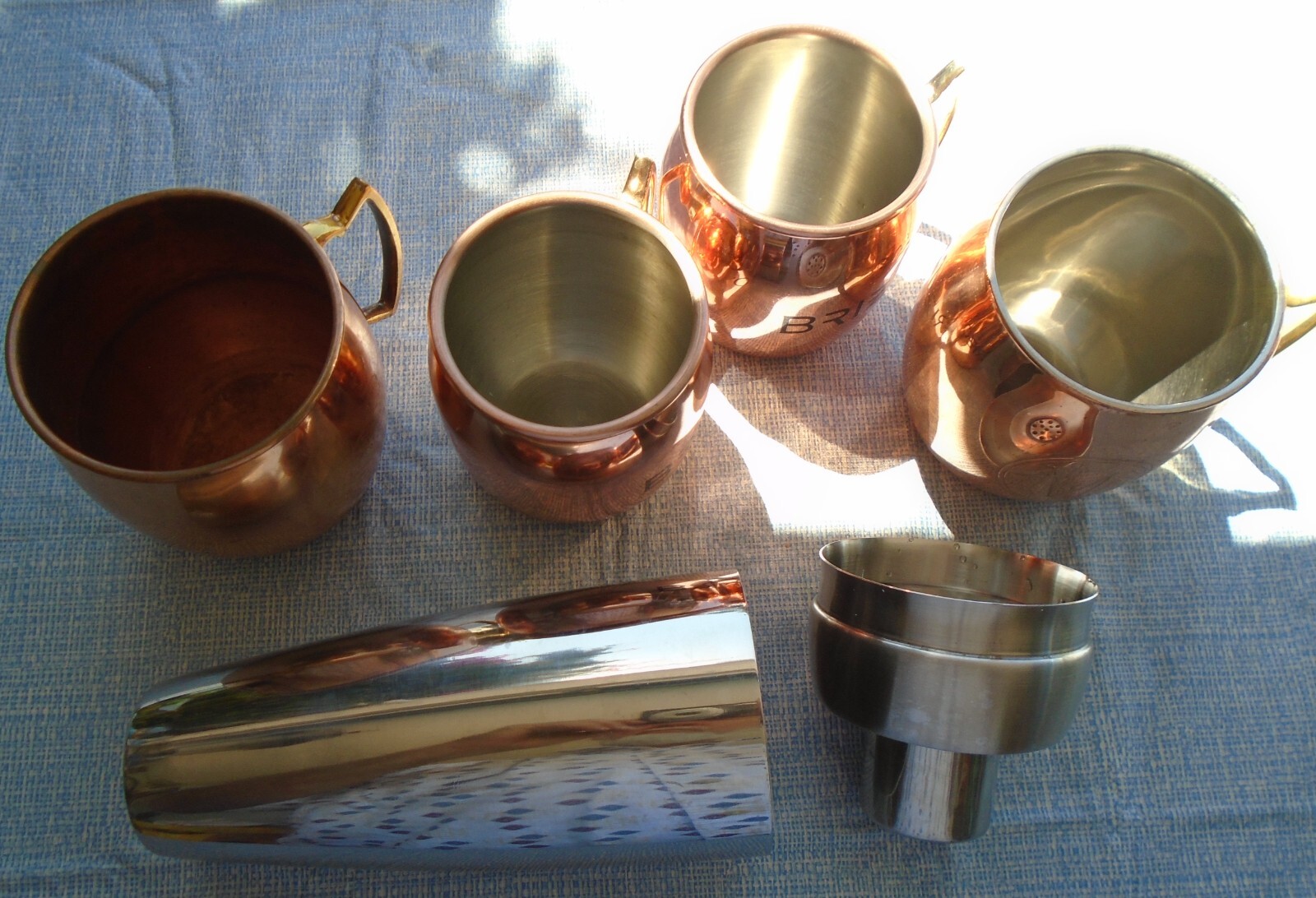Cups Mugs Moscow Mules Copper Smooth Exterior with Shaker 5 pcs eBay